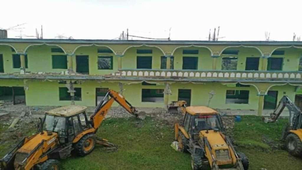 Read more about the article <p class='singletitle' >Assam government demolishes Madrasa for links with Islamic terrorist organization Al-Qaeda </p> <h4 class='subpost_title'> This is the third Madrasa demolished in Assam in August for having links with Islamic terror outfits. </h4>