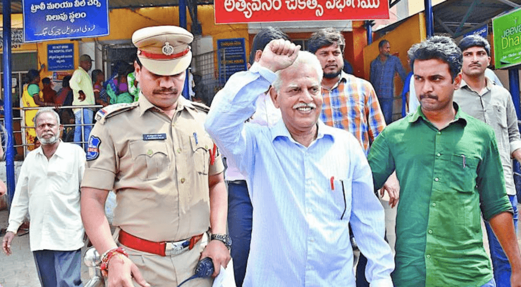 Read more about the article <p class='singletitle' >Bhima – Koregaon violence accused Varvara Rao granted bail by the Supreme Court </p> <h4 class='subpost_title'> The bail has been granted on medical grounds </h4>