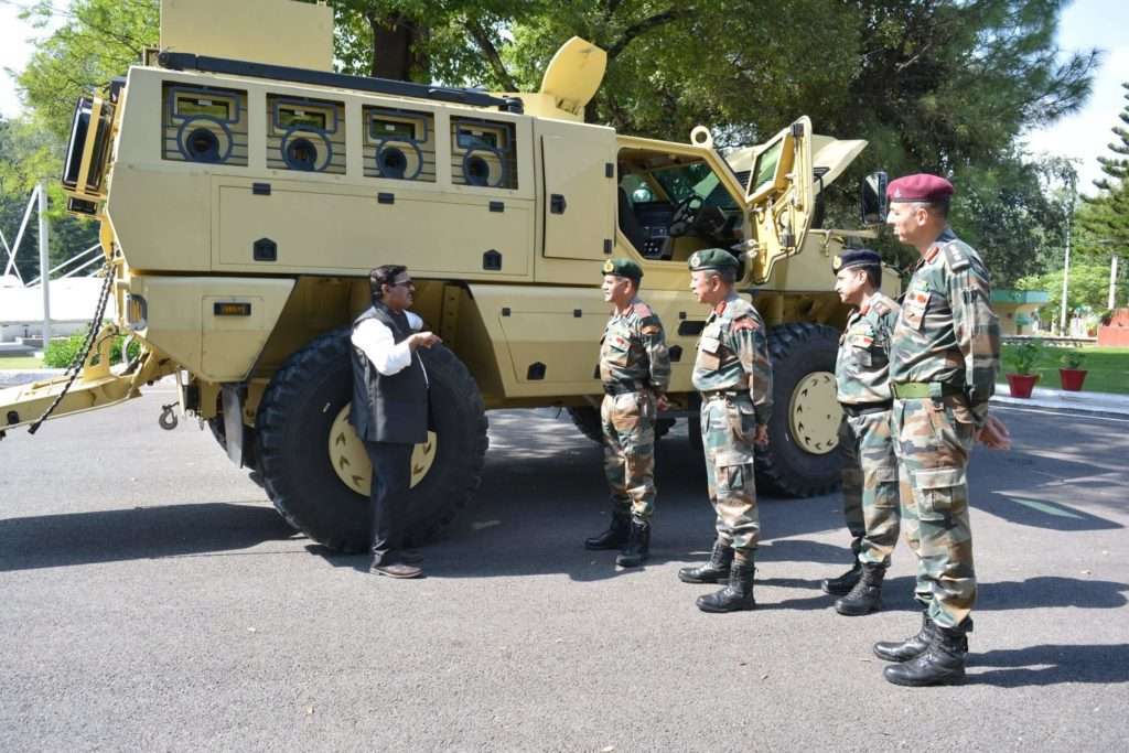 Read more about the article <p class='singletitle' >Northern Command adds a new indigenous all-terrain carrier to its fleet of armoured vehicle </p> <h4 class='subpost_title'> The carrier was manufactured by Kalyani group’s Bharat Forge and can resist two 50 kg IED blasts at one side and three 10 kg TNT bombs under the wheels.</h4>