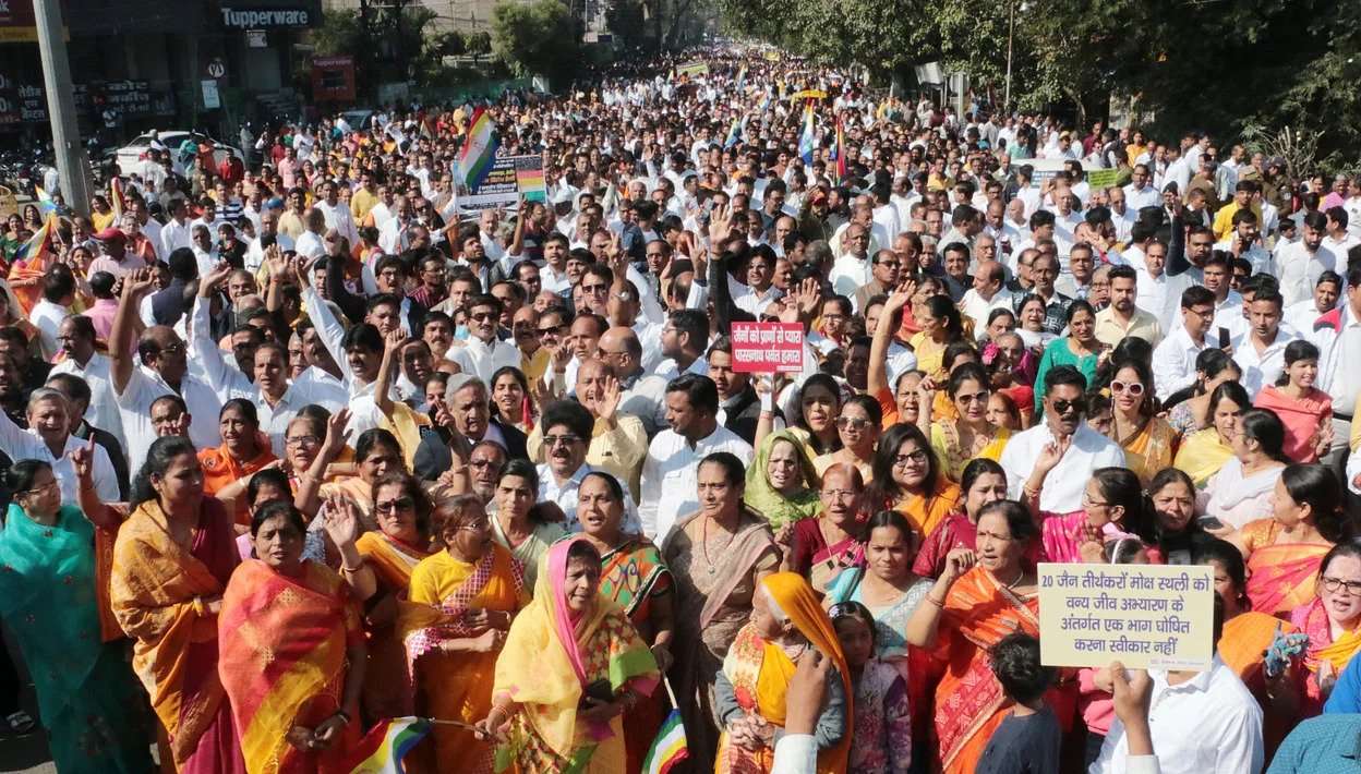 Jain Community Protests Against Governments Decision To Declare Sammed Shikharji As A Tourist 7510