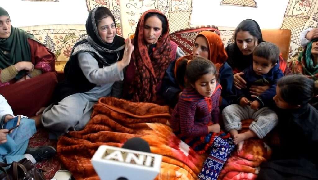 Read more about the article If militancy ended, who killed Sanjay Sharma: Mehbooba Mufti meets kin of the victim