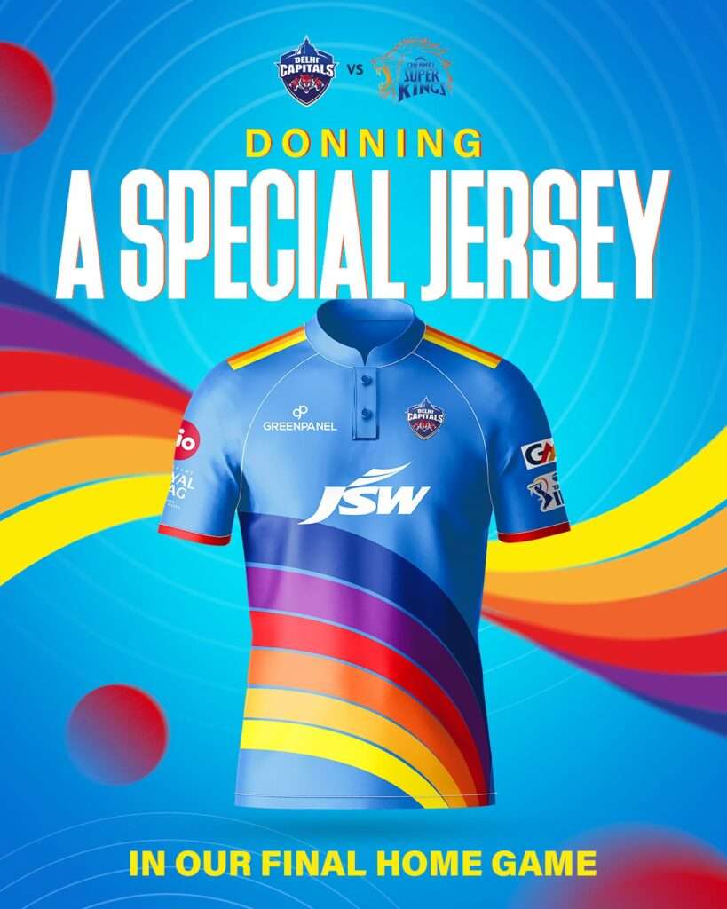 Read more about the article IPL 2023: Delhi Capitals to wear special Rainbow jersey in their last match