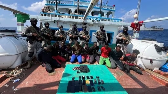 Indian Navy rescues 19 Pakistani crew onboard vessel hijacked by Somali pirates in Arabian Sea