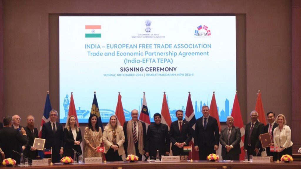Read more about the article India signs free trade pact with 4 European countries
